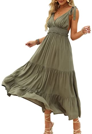 Deep Self V-Neck Maxi Dress