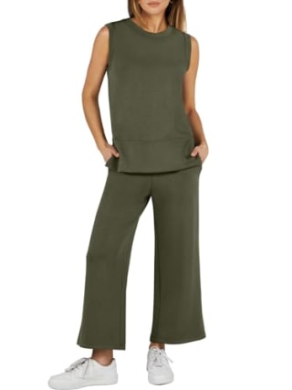 2-Piece Sleeveless Wide Leg Tracksuit
