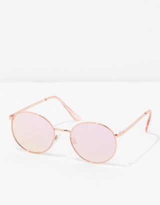 AEO Rose Gold Round Metal Sunglasses