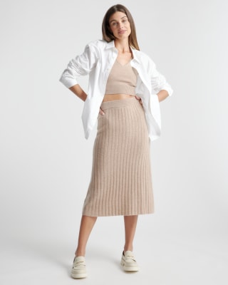 Mongolian Cashmere Midi Skirt