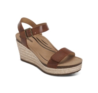 Aetrex Sydney Quarter Strap Espadrille Wedge