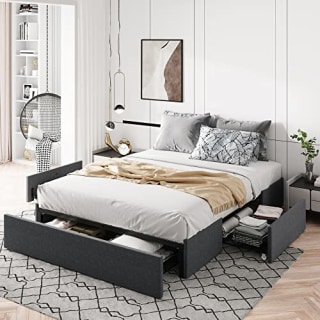 Bed Frame with Storage Drawers