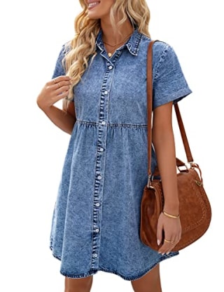 LookbookStore Babydoll Denim Dress