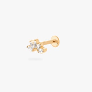 Studs Crown Marquise Flat Back Earring
