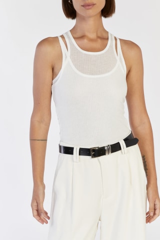 Jude Off White Sleeveless Layer Top