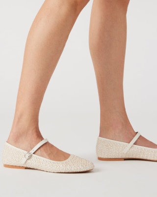 Steve Madden Vinetta Pearl Ivory Ballet Flats