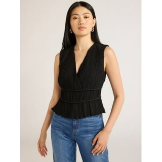 Sleeveless Pleated Top