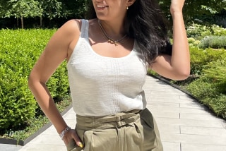 Coastal Linen Pointelle Scoop Neck Tank