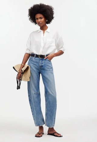 Madewell The Darted Barrel-Leg Jean