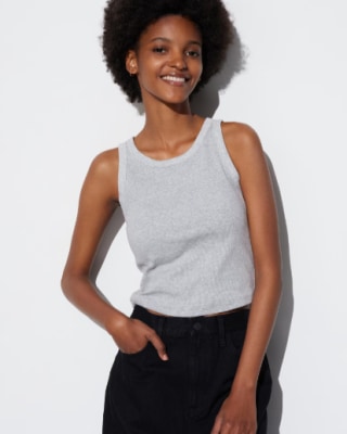 Ribbed Cropped Sleeveless Bra Top