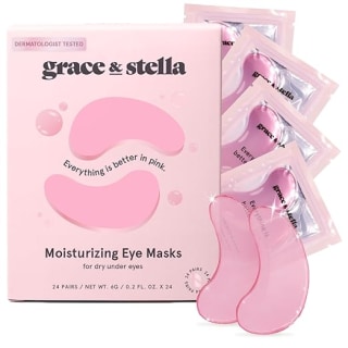 Grace & Stella Award Winning Under Eye Mask (Pink, 24 Pairs)