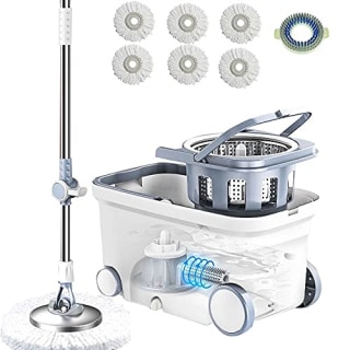 Michao Spin Mop Bucket Deluxe 360 Spinning Floor Cleaning System 