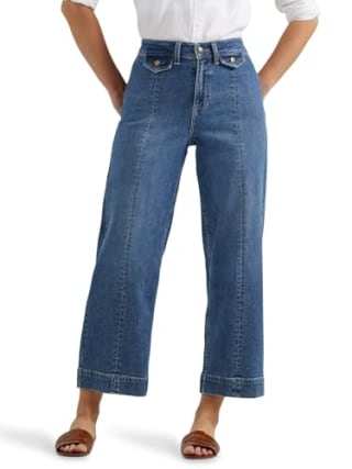 Women's Legendary Wide Leg Seamed Crop Capri Jeans
