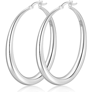 Large Sterling Silver Hoop Earrings