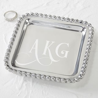 String of Pearls Personalized Jewelry Monogram Tray