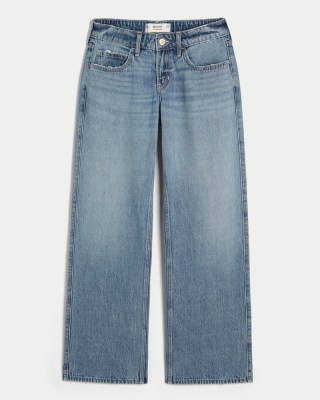 Low-Rise Medium Wash Baggy Jeans