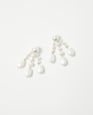 Pearlized Triple Row Drop Earrings