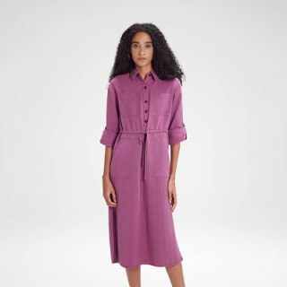  Long-Sleeve Utility Midi Shirtdress