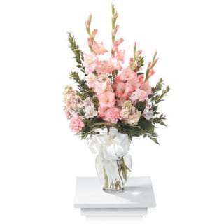 Pretty Pink Gladiolous Vase Arrangement