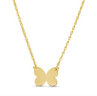  Dainty Butterfly Necklace in 14K Gold