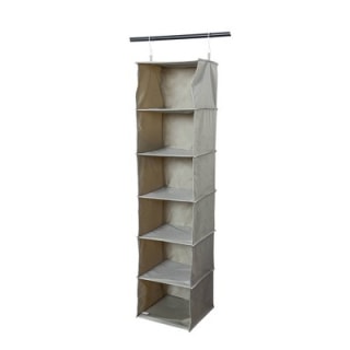 6-Shelf Hanging Closet Organizer Gray 