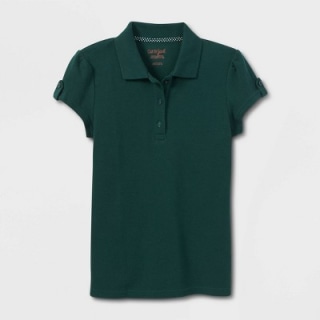 Girls' Short Sleeve Interlock Uniform Polo Shirt 