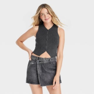 Women's Button-Front Sweater Vest 