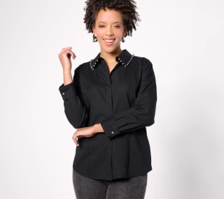 Zarian Hidden Placket Poplin Shirt