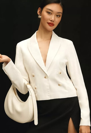 Anthropologie Cropped Wash Denim Jacket