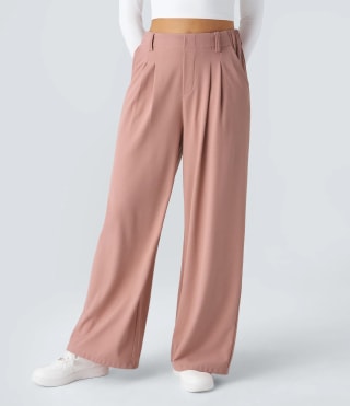 Wide Leg Waffle Work Pants