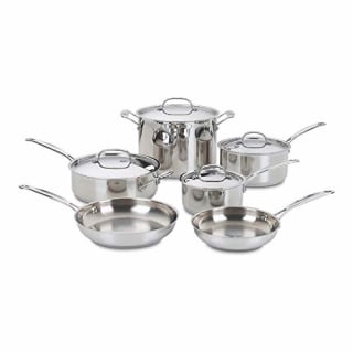 Cuisinart 10-Piece Chef’s Classic Stainless Steel Cookware Set