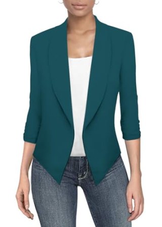 Casual Open Front Blazer Jacket