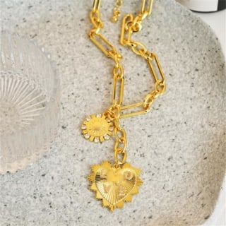 Sun Heart Pendant Necklace