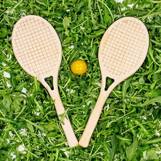 Wooden Salad Tennis Racket Serving Spoons