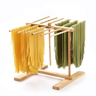 Bamboo Pasta Drying Rack with Transfer Wand