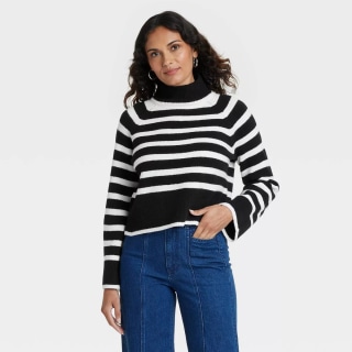 Cozy Knit Mock Turtleneck Pullover Sweater