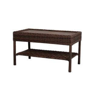 Hampton Bay Cambridge – Brown wicker coffee table