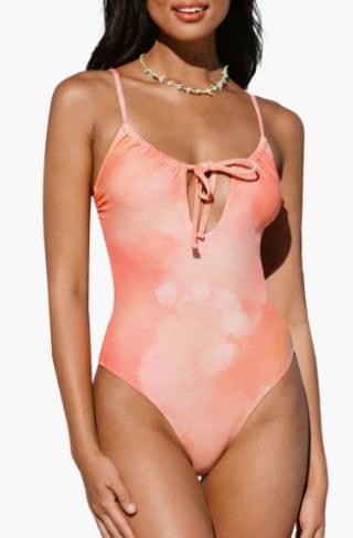 Holiday Sunrise Ruched Tied One-Piece Swimsuit