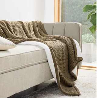 Waffle Knit Throw Blanket 