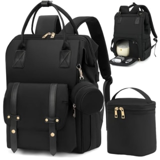 Diaper Bag Backpack, Breast Pump Bag with Cooler for Breastmilk