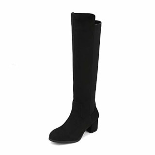 Women's Black Knee High Stretchy Fashion Boots