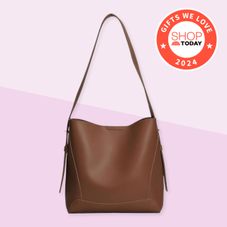 Vegan Leather Bucket Tote Bag