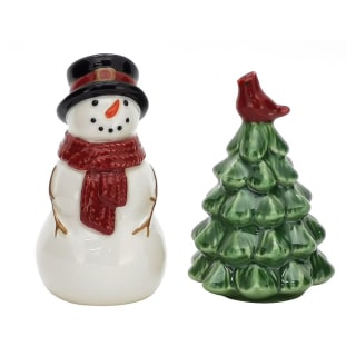 Yuletide Snowman & Tree Salt & Pepper Shaker Set