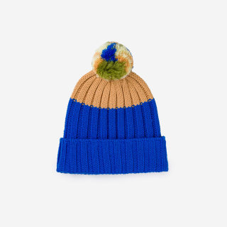 Verloop Chunky Colorblock Knit Pom Beanie