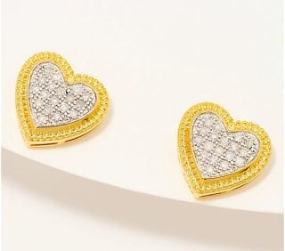 Diamond Heart Stud Earrings