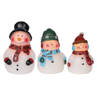 LED Snowman Flameless Candles (Set of 3)