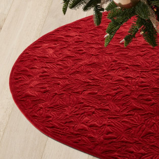 Red Velvet Quilted Tree Skirt