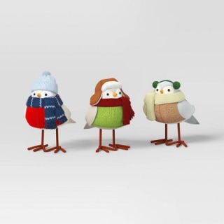 Featherly Friends™ Mini Fabric Christmas Bird Figurine (Set of 3)