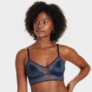 Satin and Lace Longline Bralette