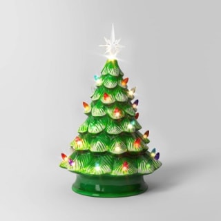 Battery Operated Lit Ceramic Christmas Tree